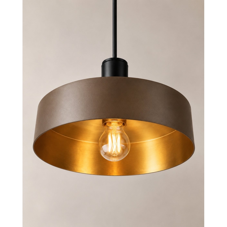Pendel på ledning HAKI 1xE27/60W/230V brun/sort
