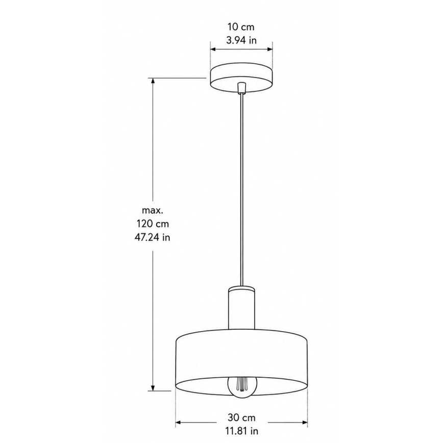 Pendel på ledning HAKI 1xE27/60W/230V guld/sort