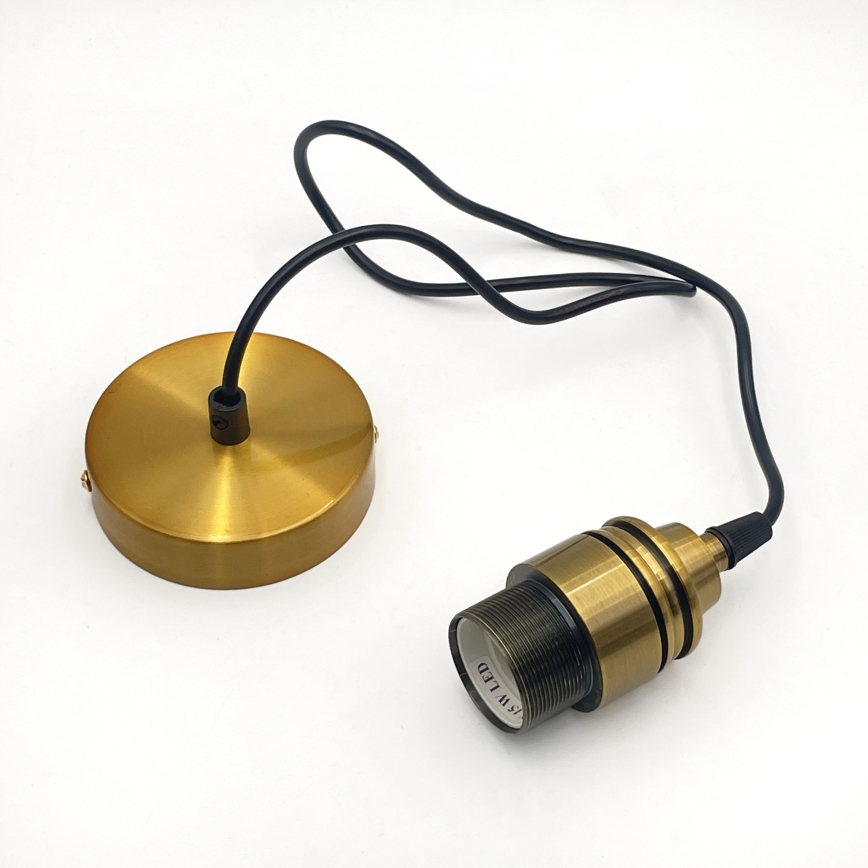 Pendel på ledning HECTOR 1xE27/15W/230V hvid/messing Ø 14 cm