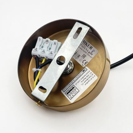 Pendel på ledning HECTOR 1xE27/15W/230V hvid/messing Ø 14 cm