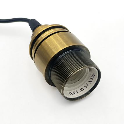 Pendel på ledning HECTOR 1xE27/15W/230V hvid/messing Ø 25 cm