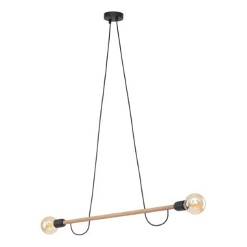 Pendel på ledning HELIX 2xE27/15W/230V sort/beige