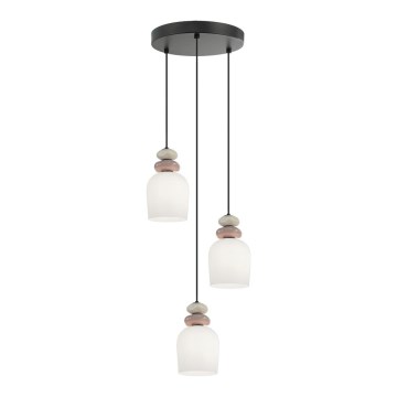 Pendel på ledning HILDA 3xE14/40W/230V sort/brun