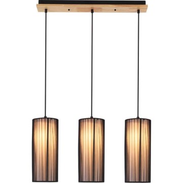 Pendel på ledning KIOTO 3xE27/40W/230V sort/bøg