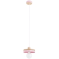 Pendel på ledning LARSO 1xE27/15W/230V rosa/beige