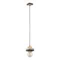 Pendel på ledning LARSO 1xE27/15W/230V sort/beige