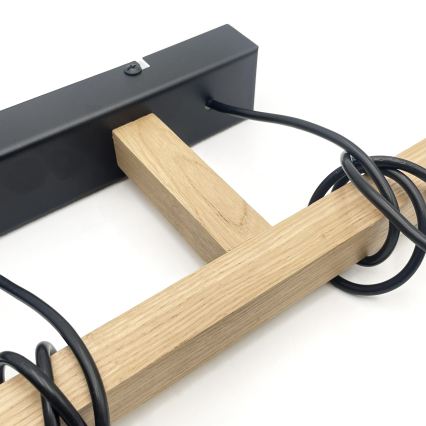 Pendel på ledning LEANDRA 3xE27/15W/230V eg/sort