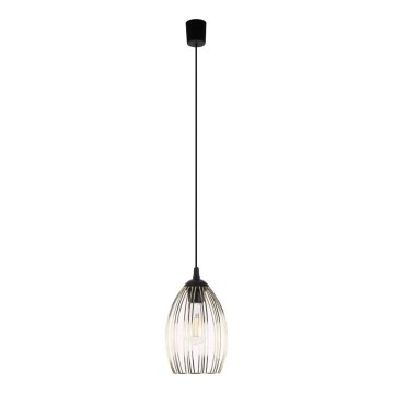 Pendel på ledning LIZA 1xE27/15W/230V sort/guld