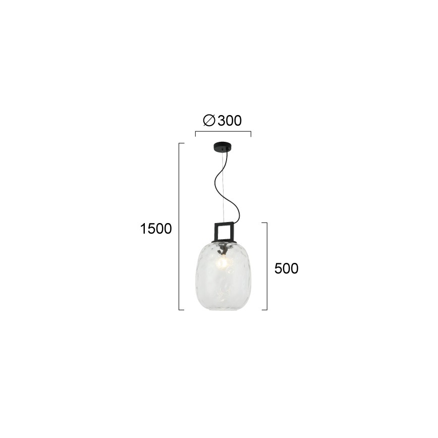 Pendel på ledning LUCY 1xE27/40W/230V, sort
