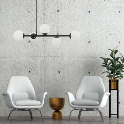 Pendel på ledning MADDIE 5xE14/5W/230V sort