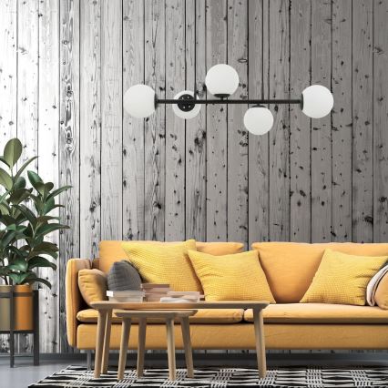 Pendel på ledning MADDIE 5xE14/5W/230V sort