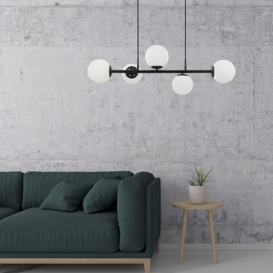 Pendel på ledning MADDIE 5xE14/5W/230V sort