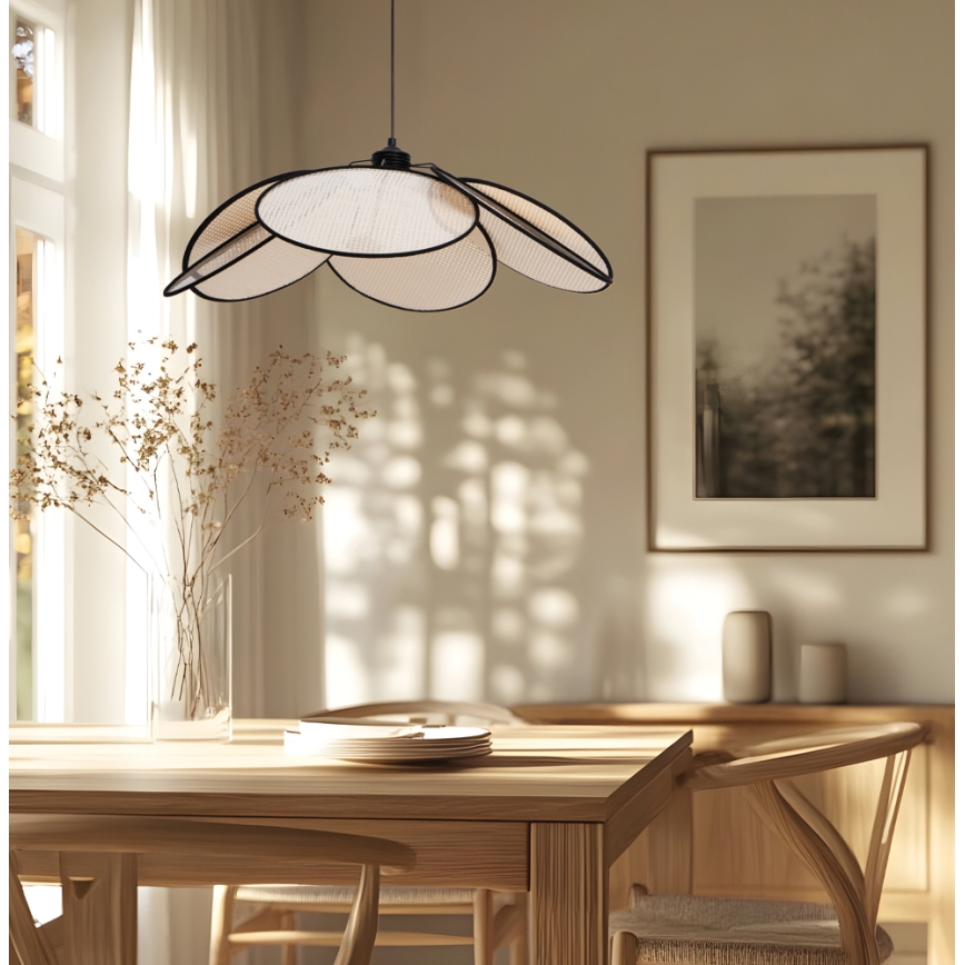Pendel på ledning MARGARET 1xE27/40W/230V sort/beige