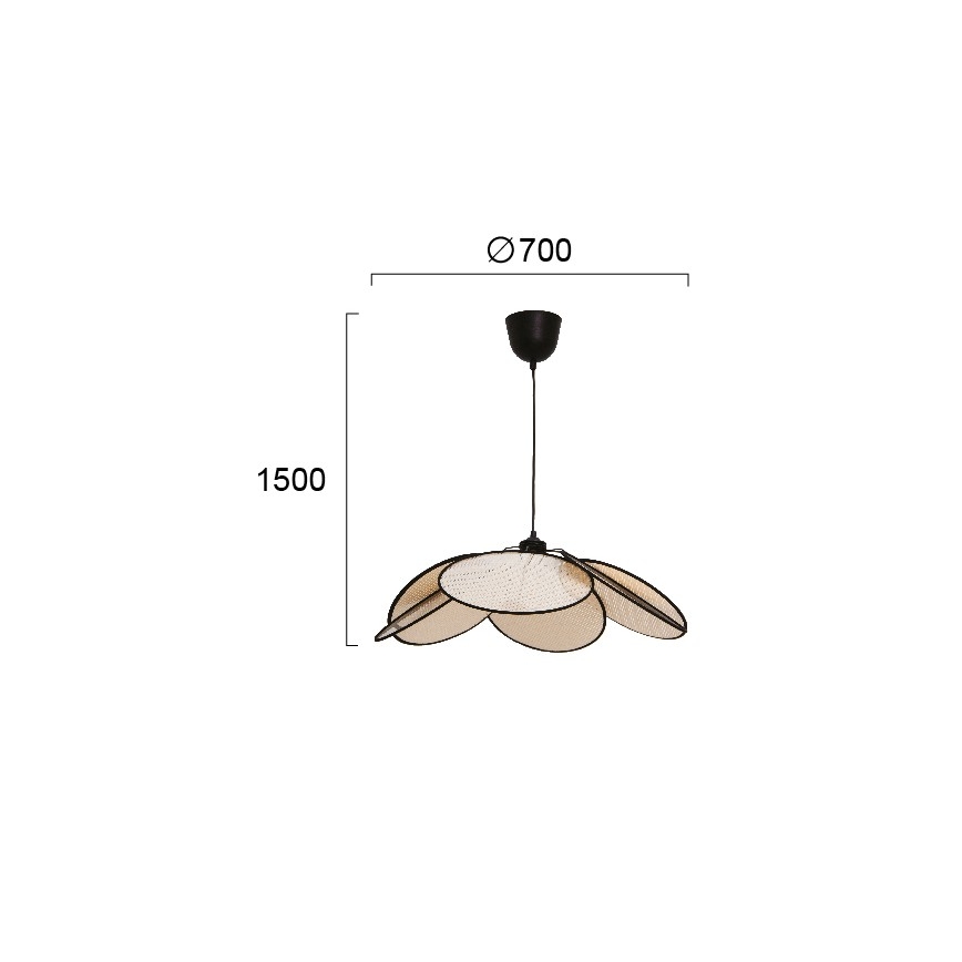 Pendel på ledning MARGARET 1xE27/40W/230V sort/beige