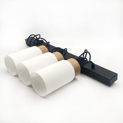 Pendel på ledning MARKUS 3xE27/15W/230V sort/eg