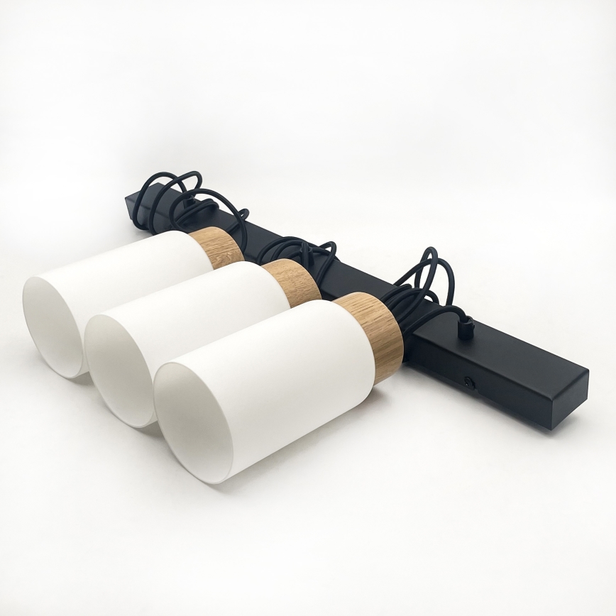 Pendel på ledning MARKUS 3xE27/15W/230V sort/eg