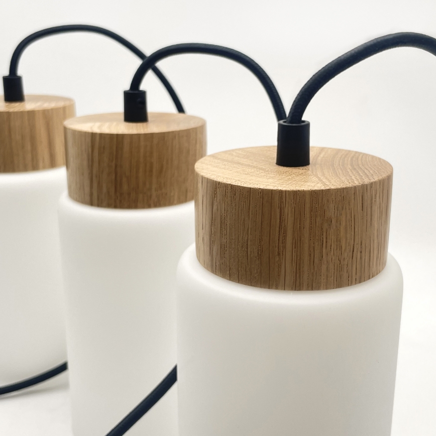 Pendel på ledning MARKUS 3xE27/15W/230V sort/eg