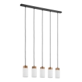 Pendel på ledning MARKUS 5xE27/15W/230V sort/eg
