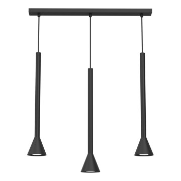 Pendel på ledning MAZZO 3xGU10/8W/230V sort