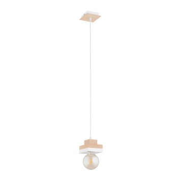 Pendel på ledning MIKO 1xE27/15W/230V hvid/beige