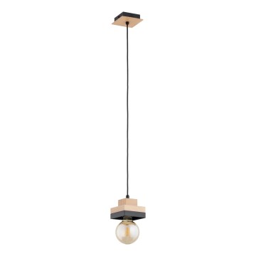 Pendel på ledning MIKO 1xE27/15W/230V sort/beige