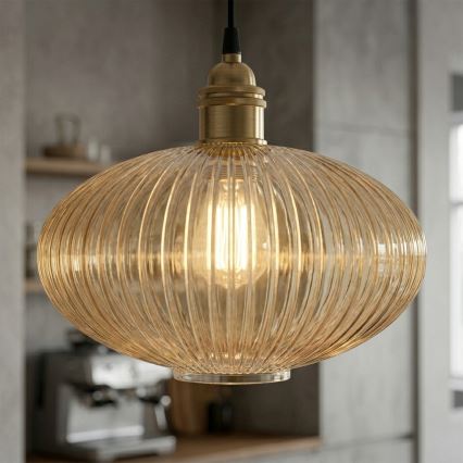 Pendel på ledning MILOU 1xE27/15W/230V guld/røget beige