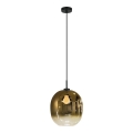 Pendel på ledning MIRROR 1xE27/14W/230V røgfarvet guld