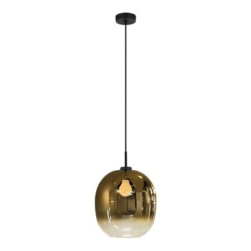 Pendel på ledning MIRROR 1xE27/14W/230V røgfarvet guld
