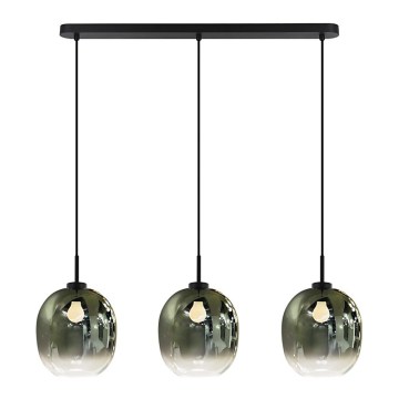 Pendel på ledning MIRROR 3xE27/14W/230V røget sort