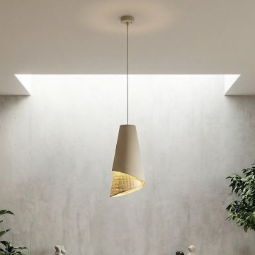 Pendel på ledning MODA 1xE27/15W/230V beige/rattan