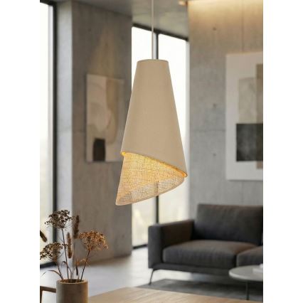 Pendel på ledning MODA 1xE27/15W/230V beige/rattan