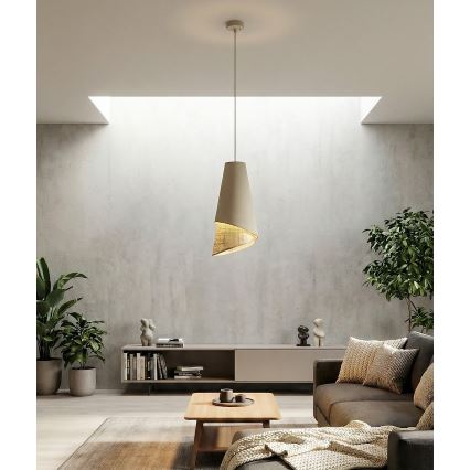 Pendel på ledning MODA 1xE27/15W/230V beige/rattan