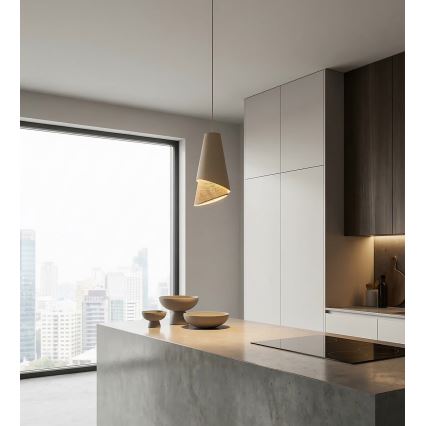 Pendel på ledning MODA 1xE27/15W/230V beige/rattan