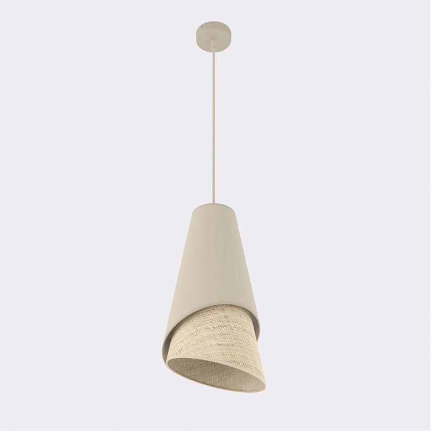 Pendel på ledning MODA 1xE27/15W/230V beige/rattan