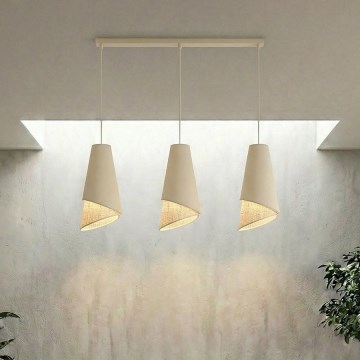 Pendel på ledning MODA 3xE27/15W/230V beige/rattan