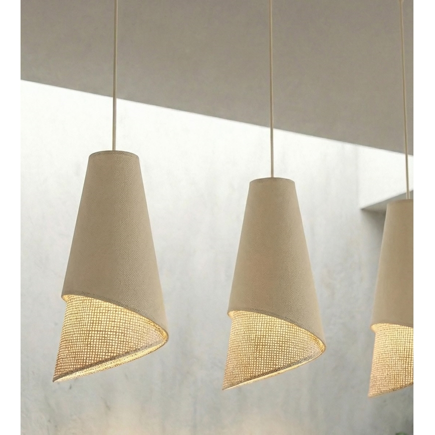 Pendel på ledning MODA 3xE27/15W/230V beige/rattan