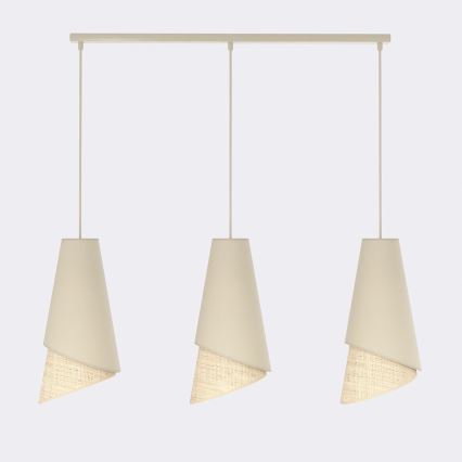 Pendel på ledning MODA 3xE27/15W/230V beige/rattan
