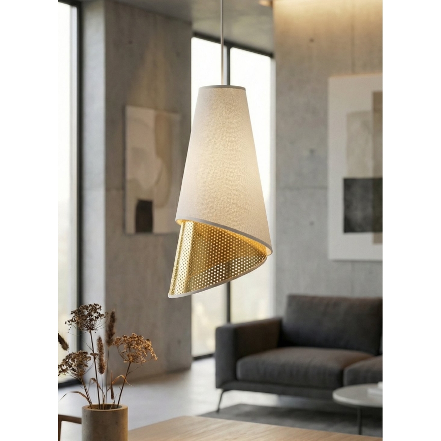 Pendel på ledning MODA 3xE27/15W/230V hvid/guld