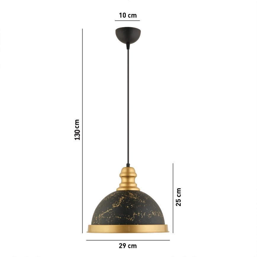 Pendel på ledning MONZA 1xE27/40W/230V Ø 29 cm sort/bronze