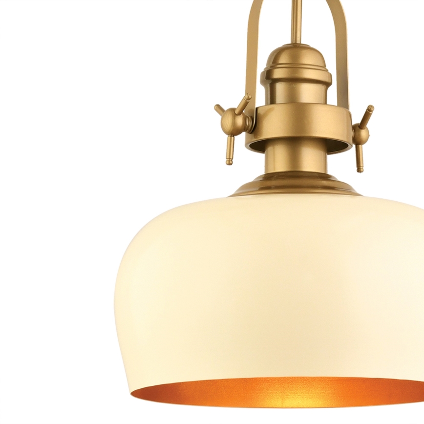 Pendel på ledning MONZA 1xE27/40W/230V Ø 30 cm cremefarvet/bronze