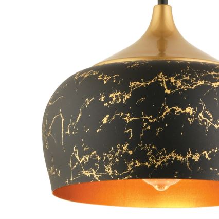 Pendel på ledning MONZA 1xE27/40W/230V Ø 30 cm sort/bronze