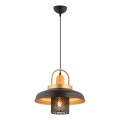Pendel på ledning MONZA 1xE27/40W/230V Ø 32 cm sort/guld