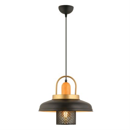 Pendel på ledning MONZA 1xE27/40W/230V Ø 32 cm sort/guld