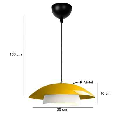 Pendel på ledning MOONLIGH 1xE27/40W/230V gul