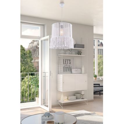 Pendel på ledning NESS MACRAME 1xE27/40W/230V hvid