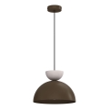 Pendel på ledning NEVIS 1xE27/15W/230V Ø 29 cm brun