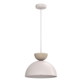 Pendel på ledning NEVIS 1xE27/15W/230V Ø 29 cm cremefarvet