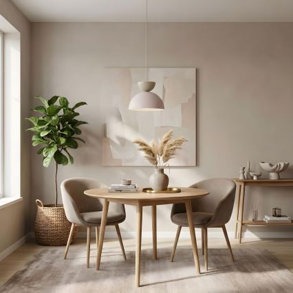 Pendel på ledning NEVIS 1xE27/15W/230V Ø 29 cm cremefarvet