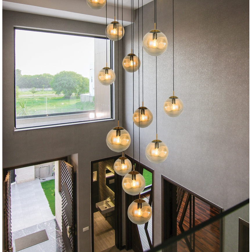 Pendel på ledning OSCAR 1xE27/40W/230V røget beige
