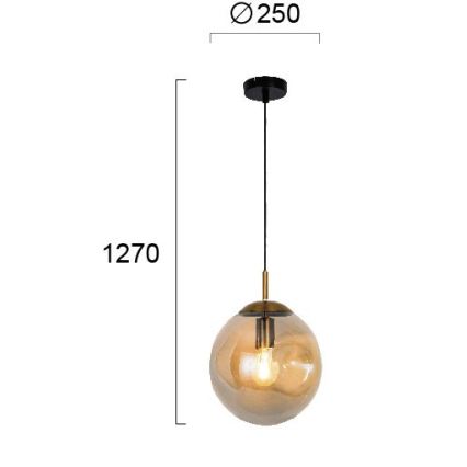 Pendel på ledning OSCAR 1xE27/40W/230V røget beige